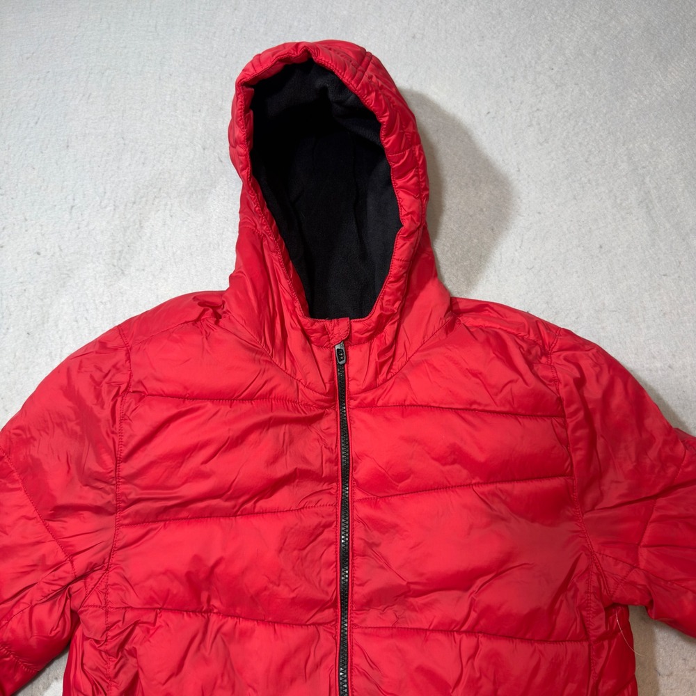 Spyder Puffer Jacket Boys XL 18/20 Red Good Fleece Lined Hooded Quilted 1621